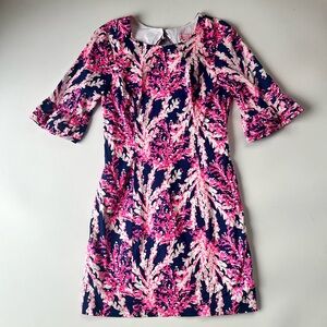 Lilly Pulitzer Fiesta Shift Dress Beyond the Sea Print Ruffle Sleeve Size 0